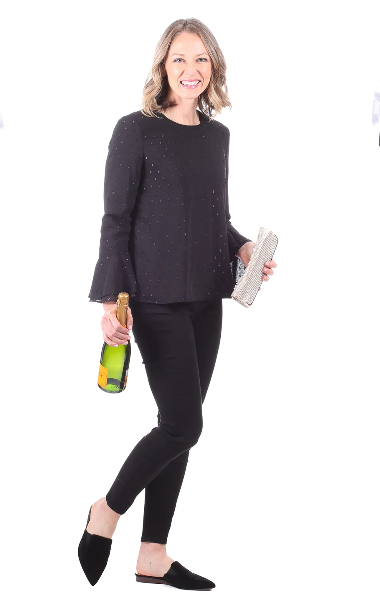 Siena Top in Black Shimmer Dot sold by Duffield Lane product image thumbnail 4