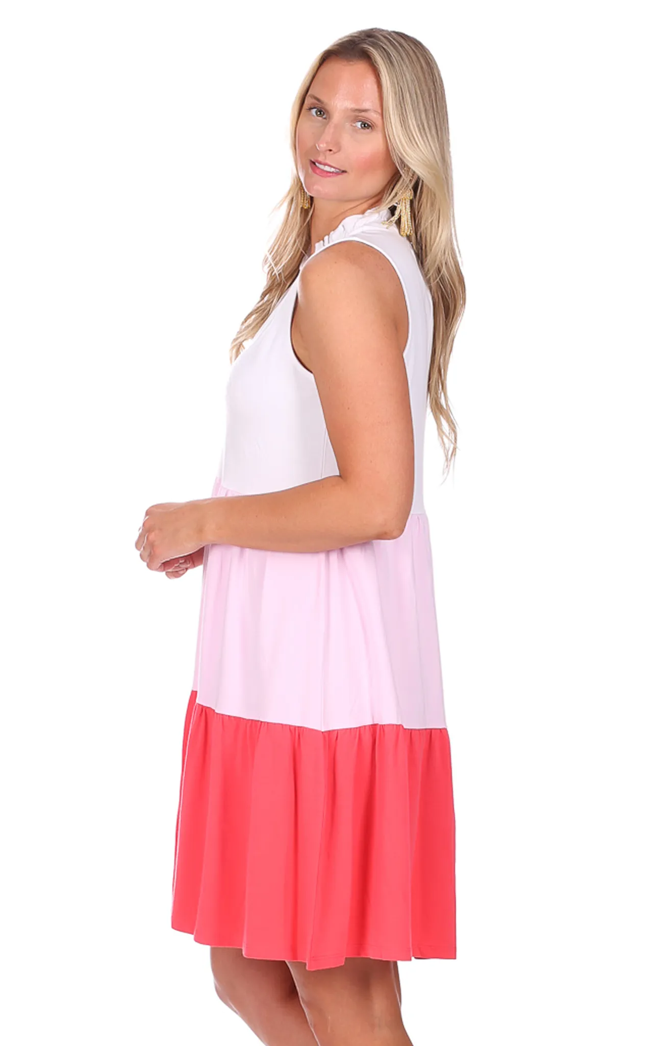 Harriet Dress in Pink Colorblock sold by Duffield Lane product image thumbnail 3