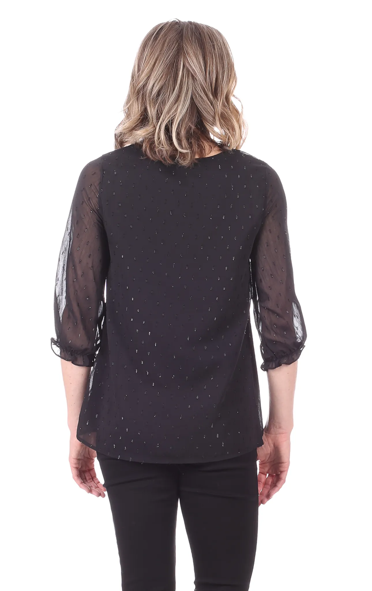 Adeline Top in Black Shimmer Dot sold by Duffield Lane product image thumbnail 2