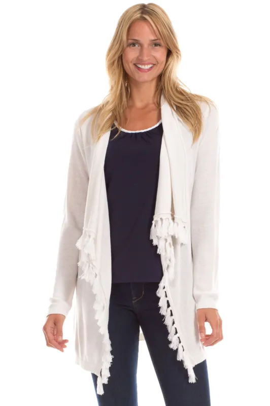 Ashley Silk Blend Sweater in White sold by Duffield Lane