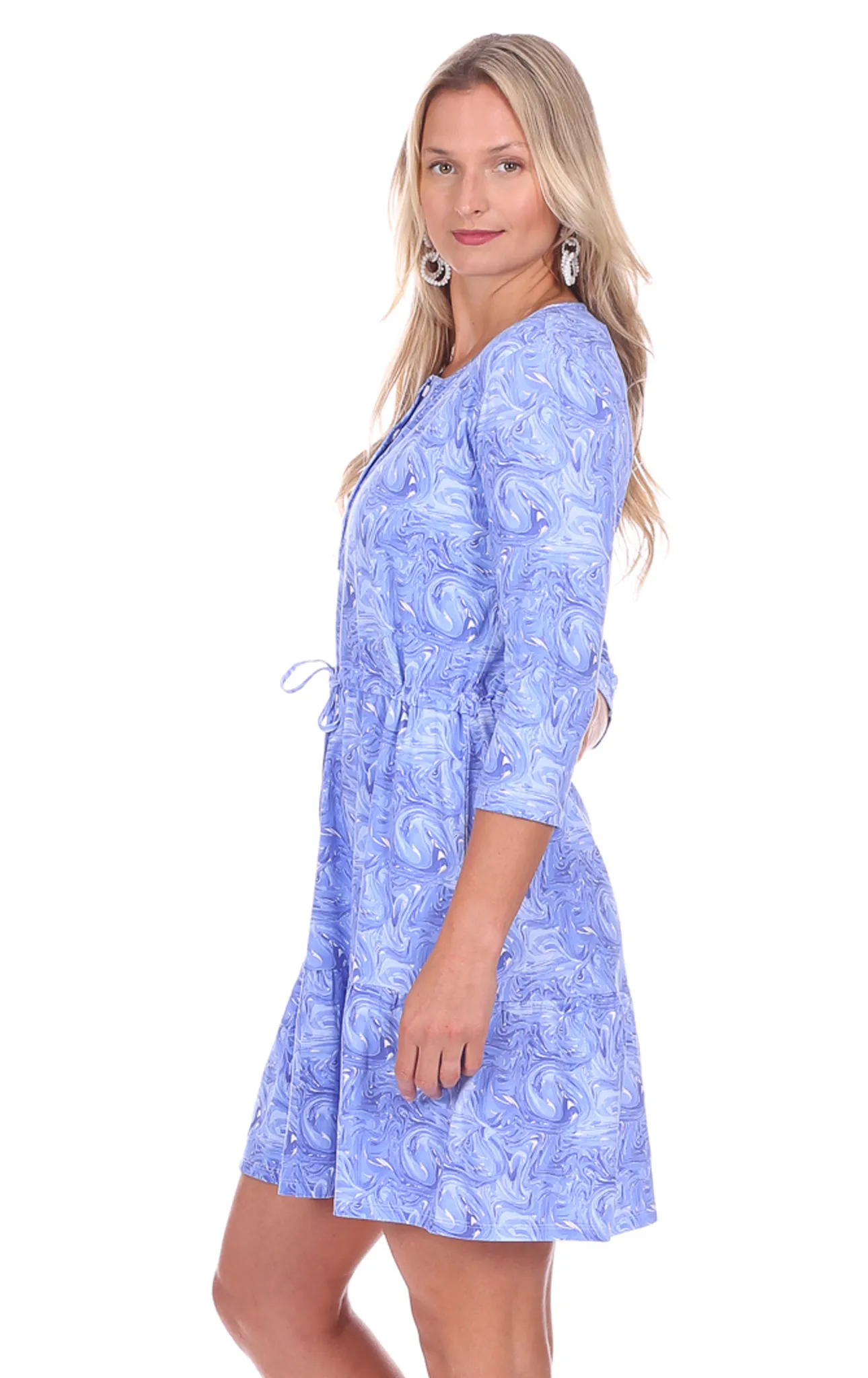Stevie Dress in Blue Marble sold by Duffield Lane product image thumbnail 2