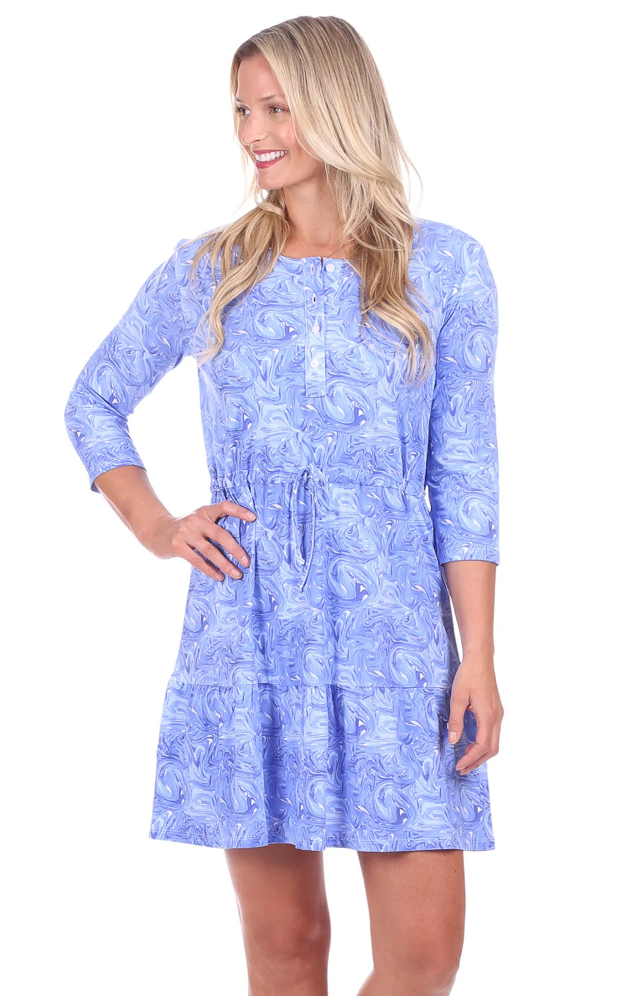 Stevie Dress in Blue Marble sold by Duffield Lane product image thumbnail 4
