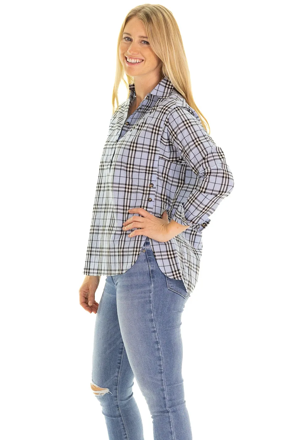 Savannah Tunic In Sky Plaid sold by Duffield Lane product image thumbnail 3