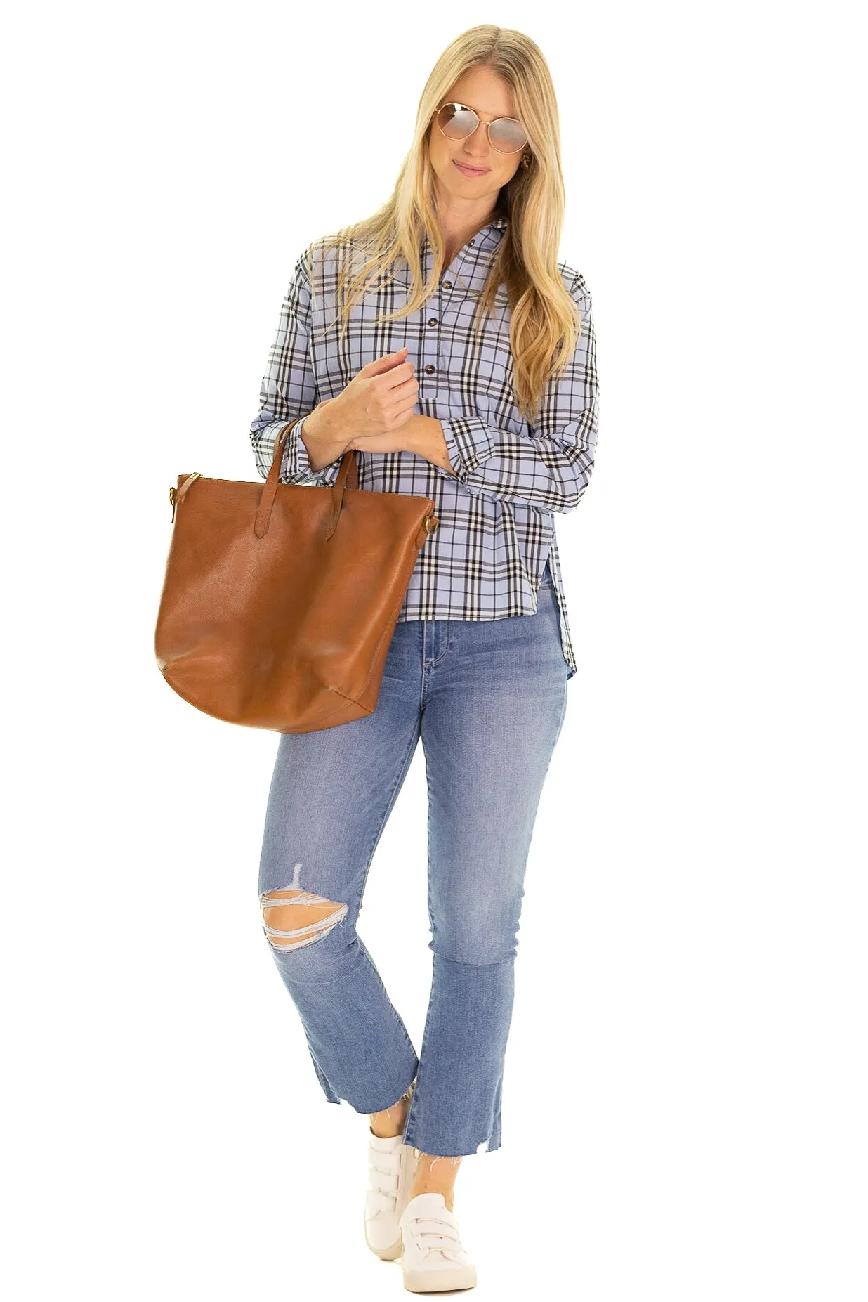 Savannah Tunic In Sky Plaid sold by Duffield Lane product image thumbnail 4
