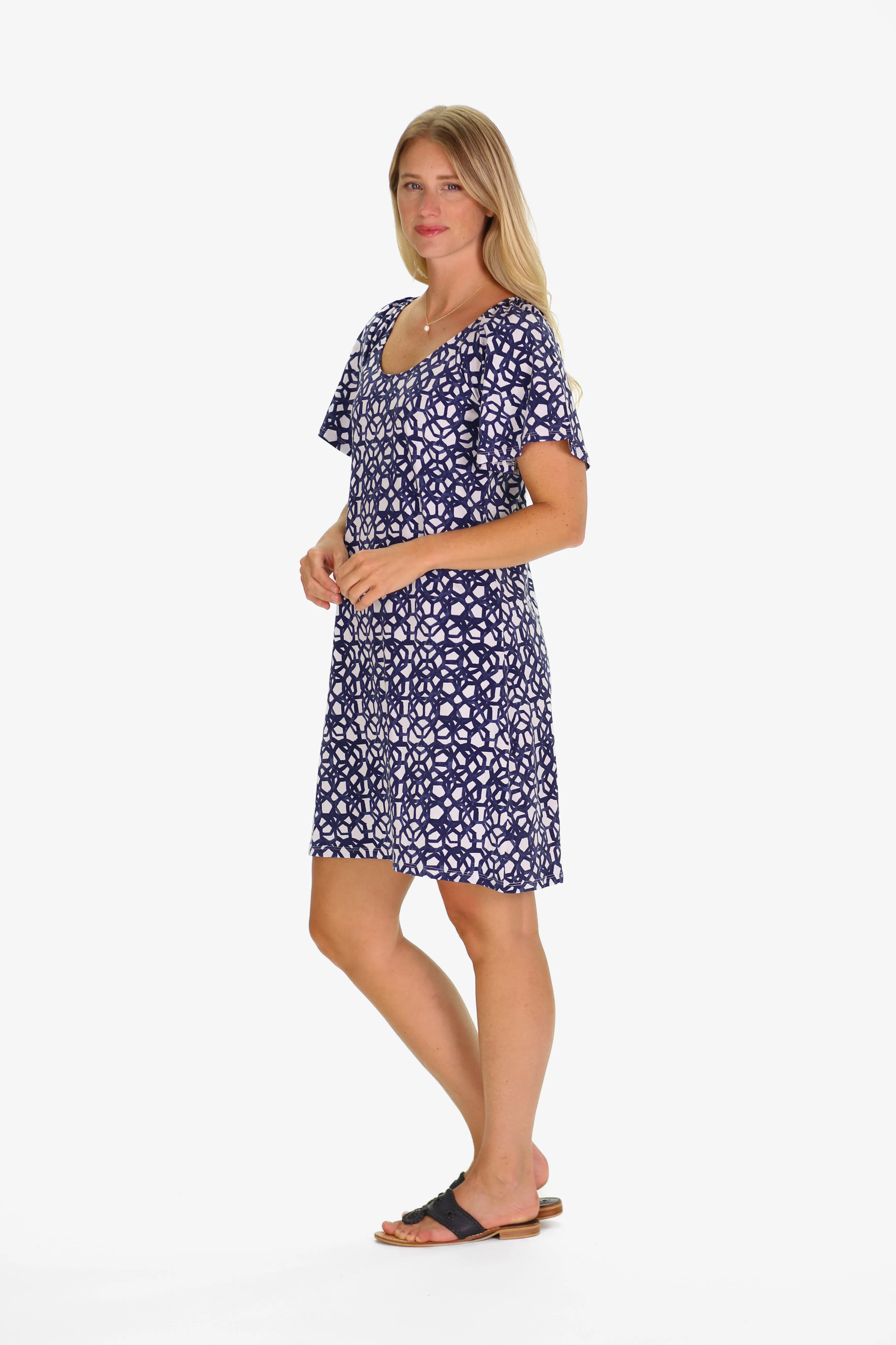 The Natalia Dress in Navy Bowline sold by Duffield Lane product image thumbnail 2
