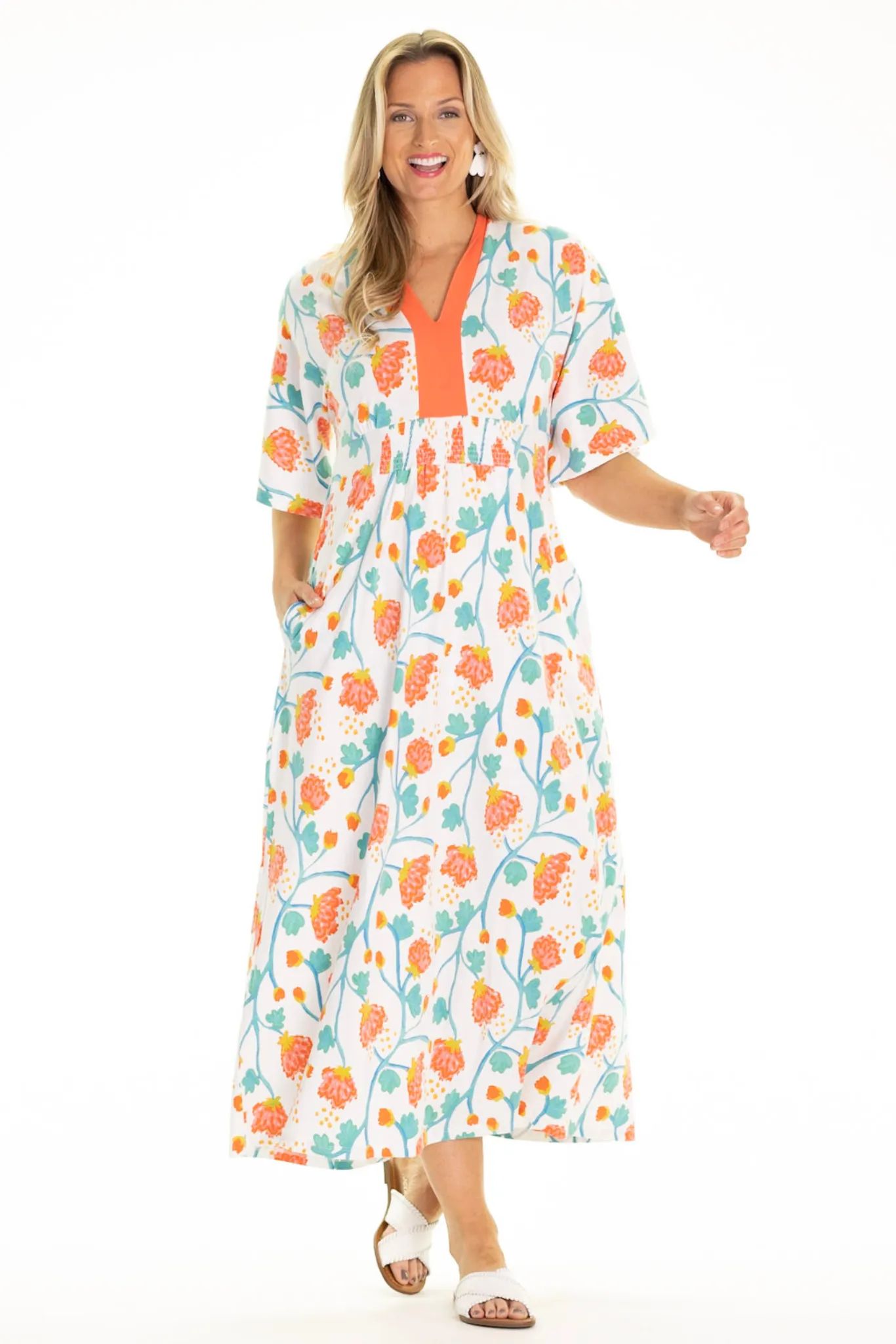 Lorelai Dress in White Peony sold by Duffield Lane