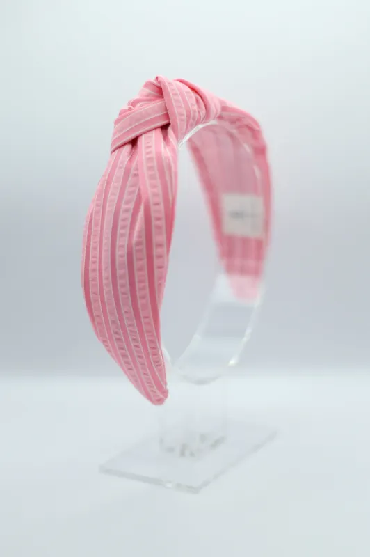Jones Headband - Double Pink Seersucker sold by Duffield Lane