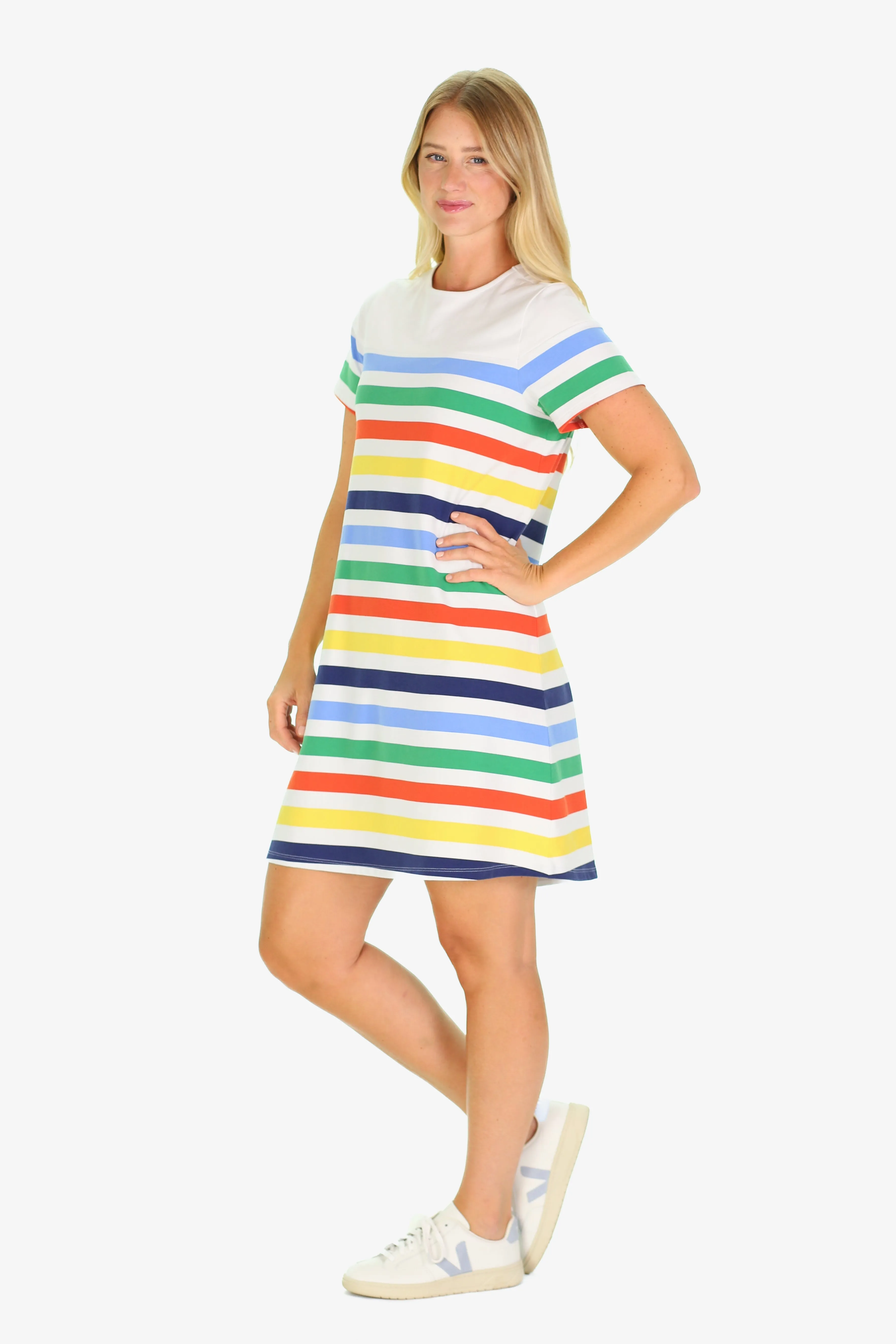 The Nadine T Shirt Dress in Popsicle Stripe sold by Duffield Lane product image thumbnail 2