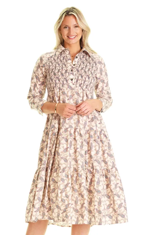 Stephanie Dress In Fall Paisley sold by Duffield Lane