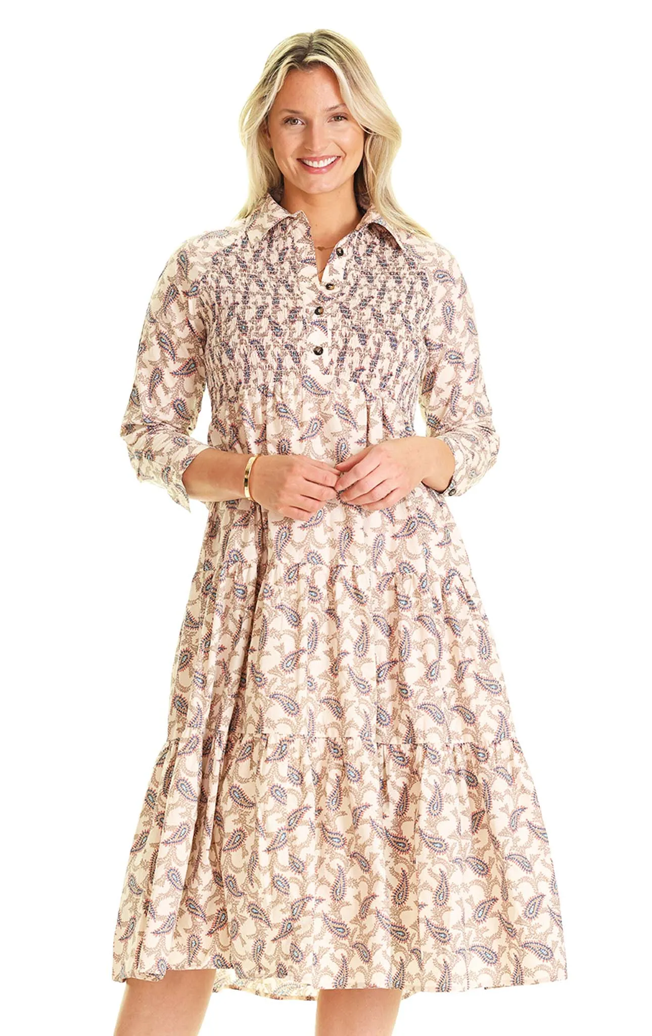 Stephanie Dress In Fall Paisley sold by Duffield Lane