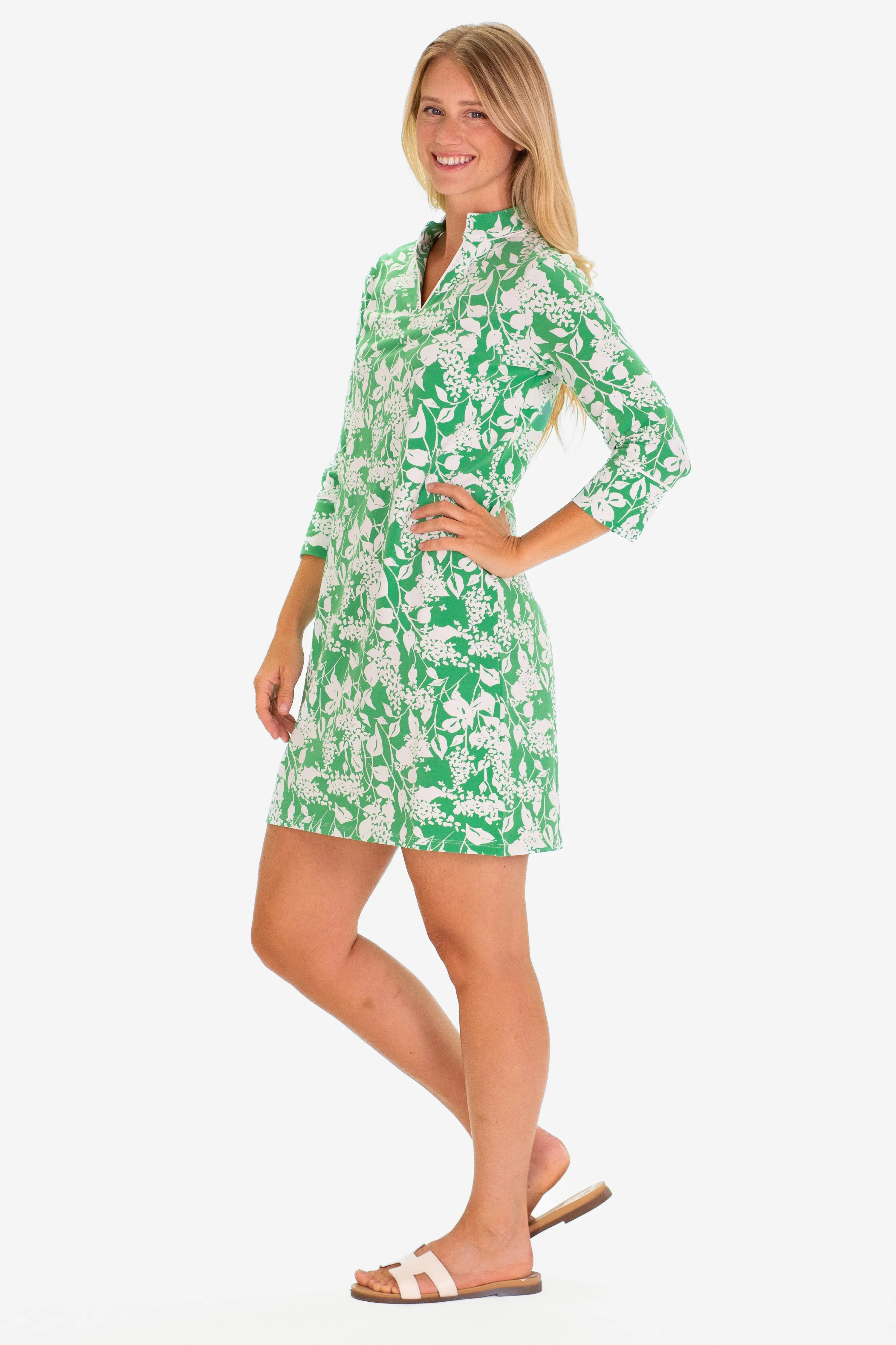 The Ari Tunic Dress in Green Garden sold by Duffield Lane product image thumbnail 2
