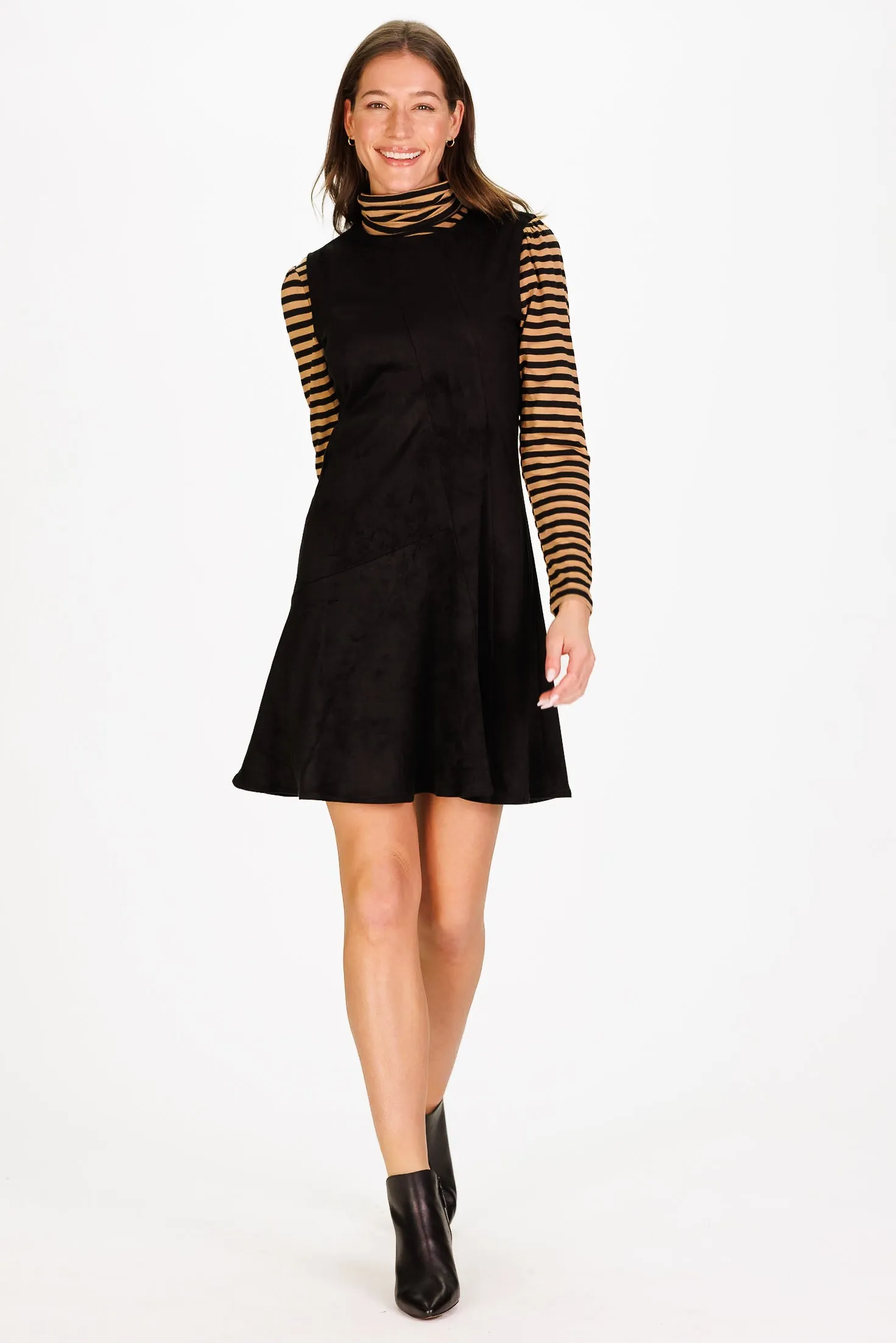Arianna Dress in Black Stretch Suede sold by Duffield Lane product image thumbnail 4