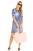 The Beverly Dress in Blue Ombre Stripe sold by Duffield Lane