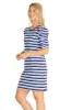The Beverly Dress in Blue Ombre Stripe sold by Duffield Lane