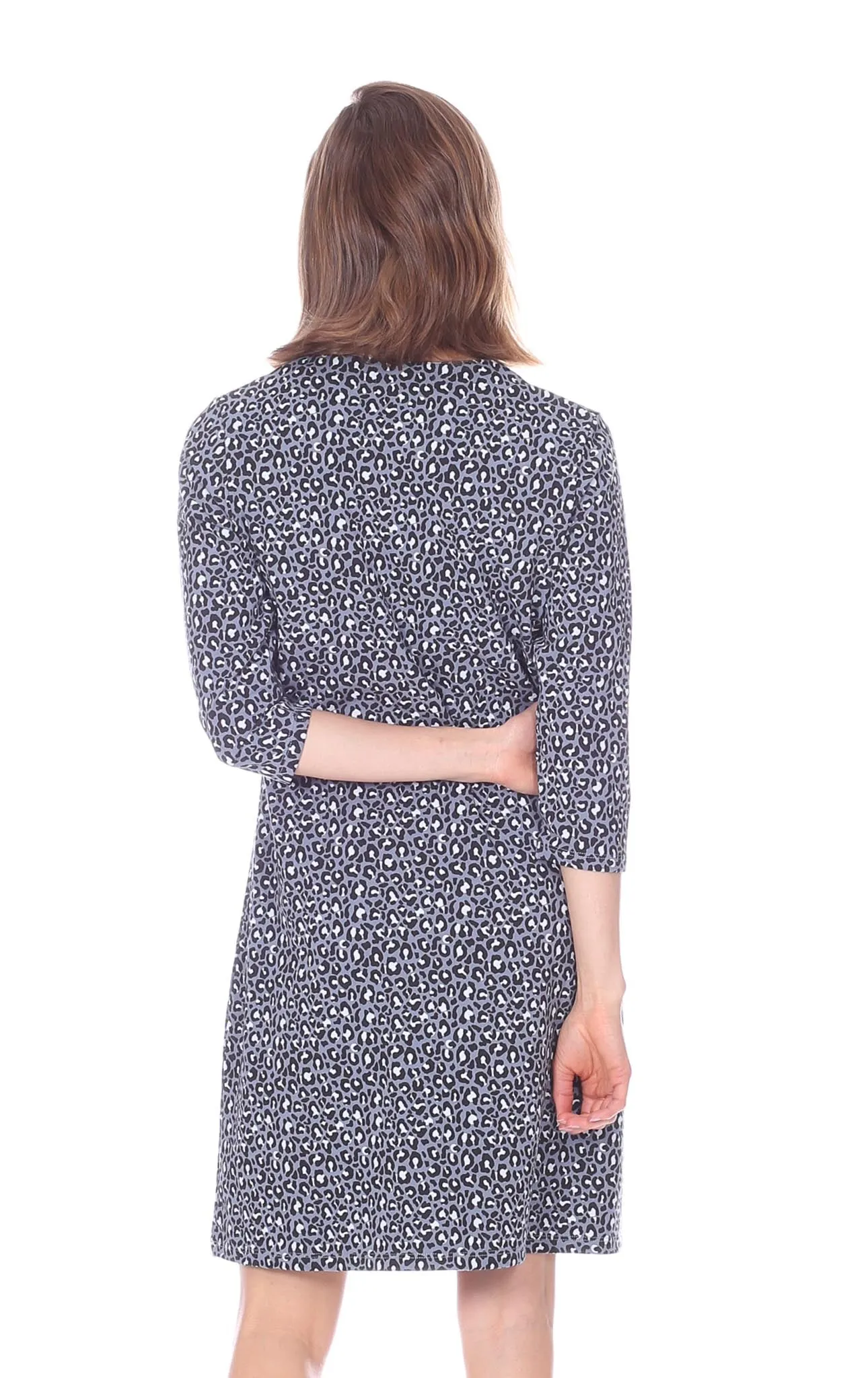 Corrine Dress in Grey Leopard sold by Duffield Lane product image thumbnail 2