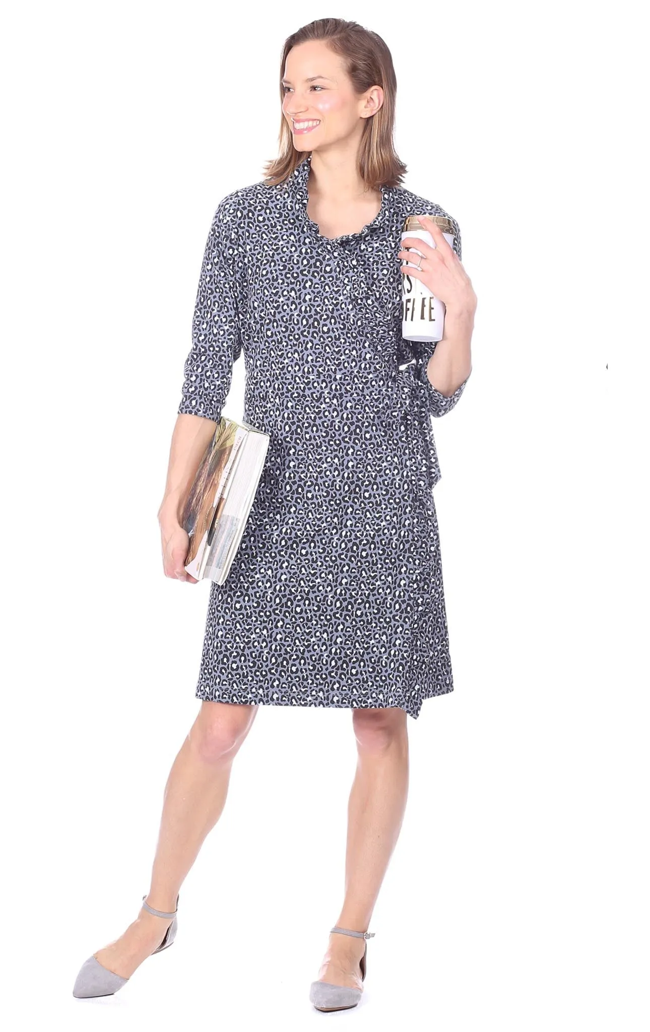 Corrine Dress in Grey Leopard sold by Duffield Lane product image thumbnail 4
