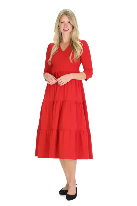 Luna Dress in Holly Berry sold by Duffield Lane
