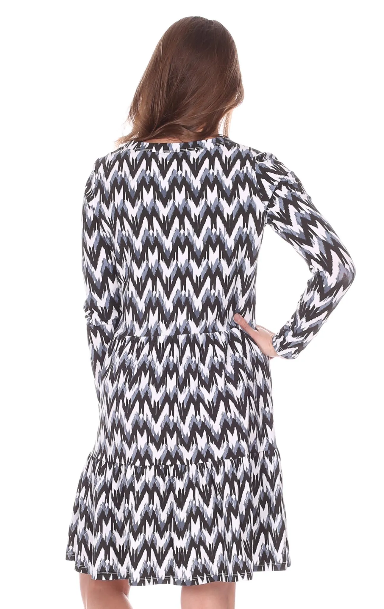 Ashton Dress in Black & White Ikat sold by Duffield Lane product image thumbnail 2