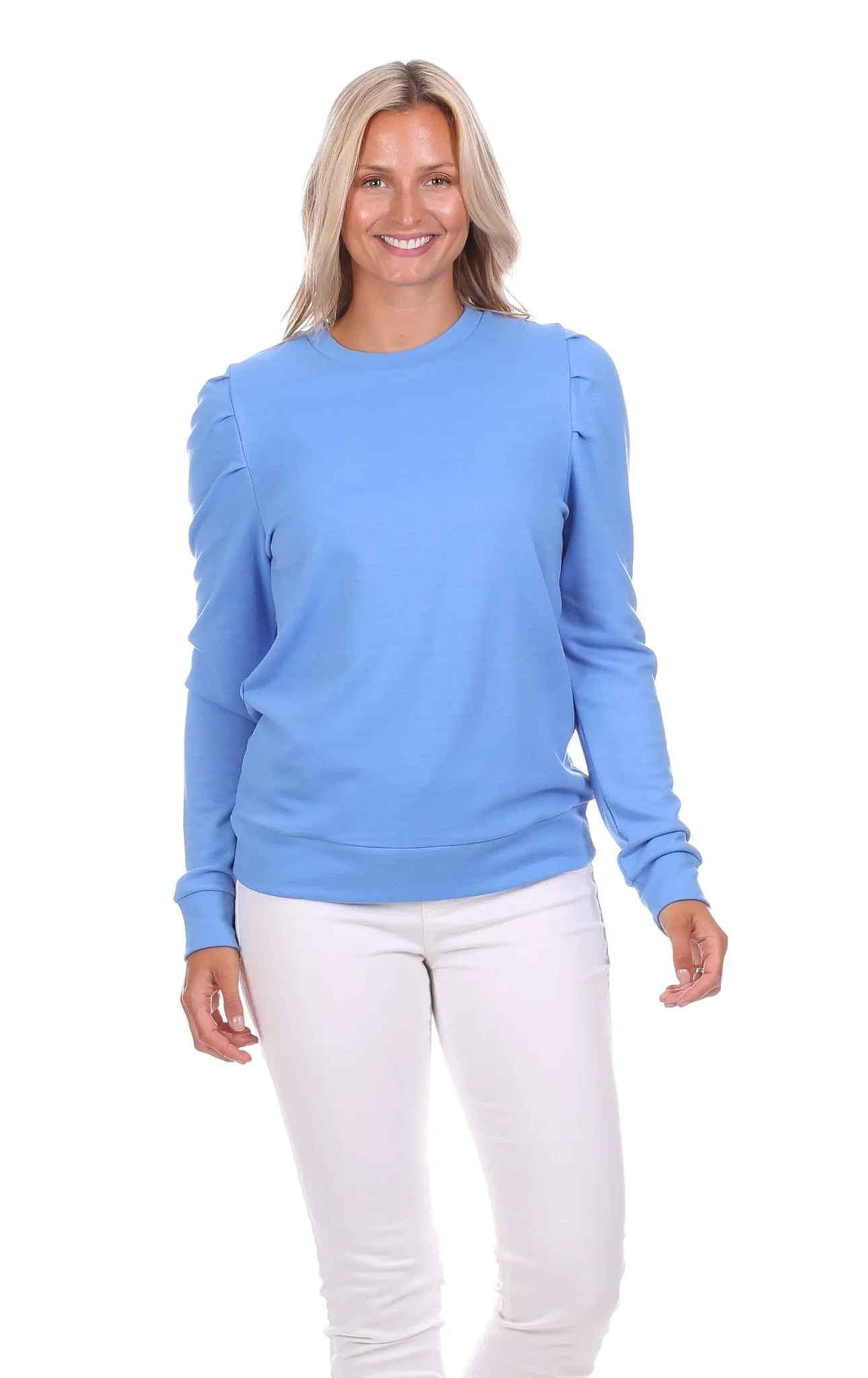 Paisley Puff Sleeve in Hydrangea sold by Duffield Lane