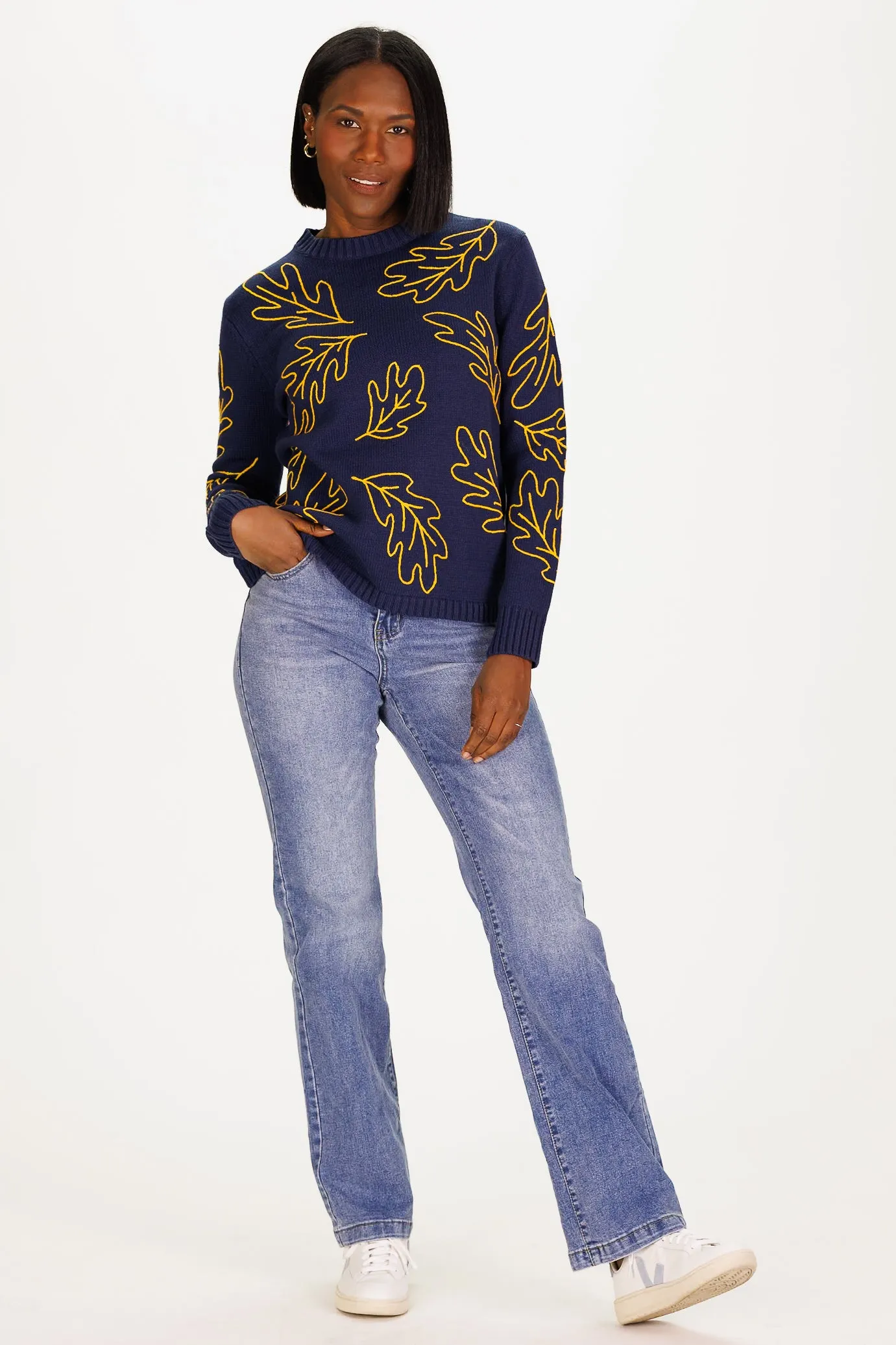 Fall Leaves Heirloom Cotton Sweater sold by Duffield Lane