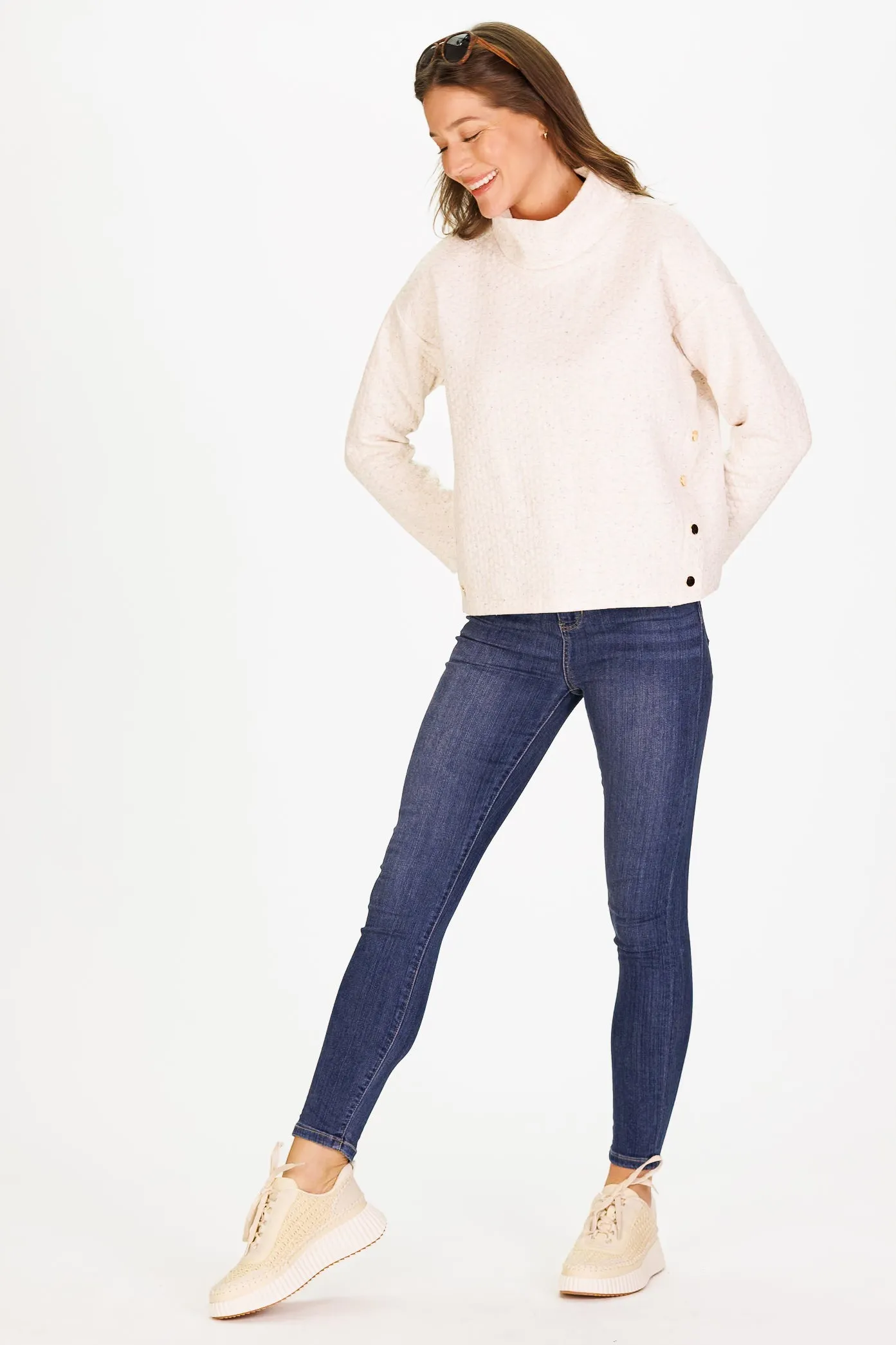 Cori Sweatshirt in Confetti Quilt sold by Duffield Lane product image thumbnail 3