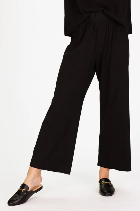 Supersoft Cropped Peri Pant in Black sold by Duffield Lane