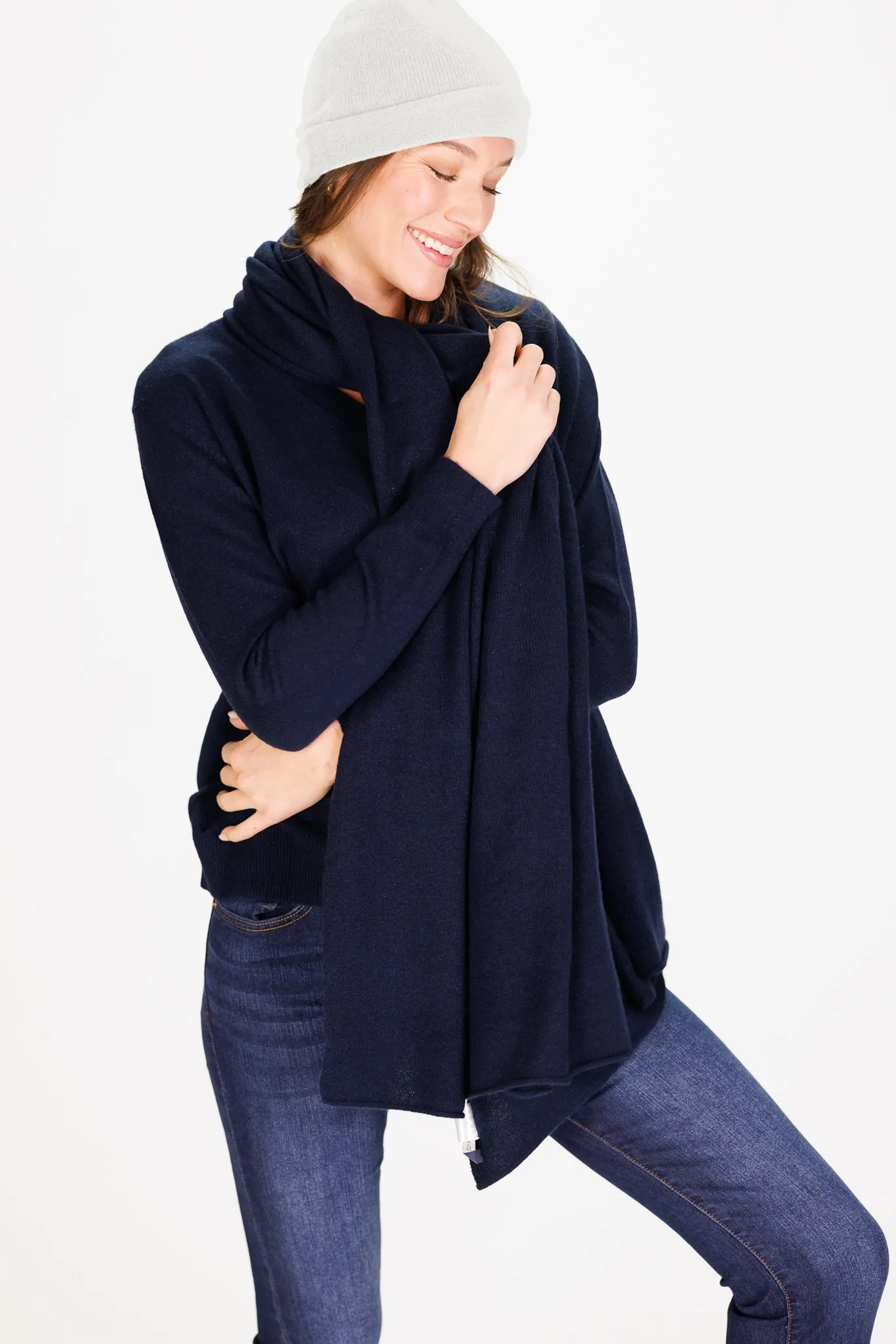 Cashmere Maude Hat in Ivory Shimmer sold by Duffield Lane