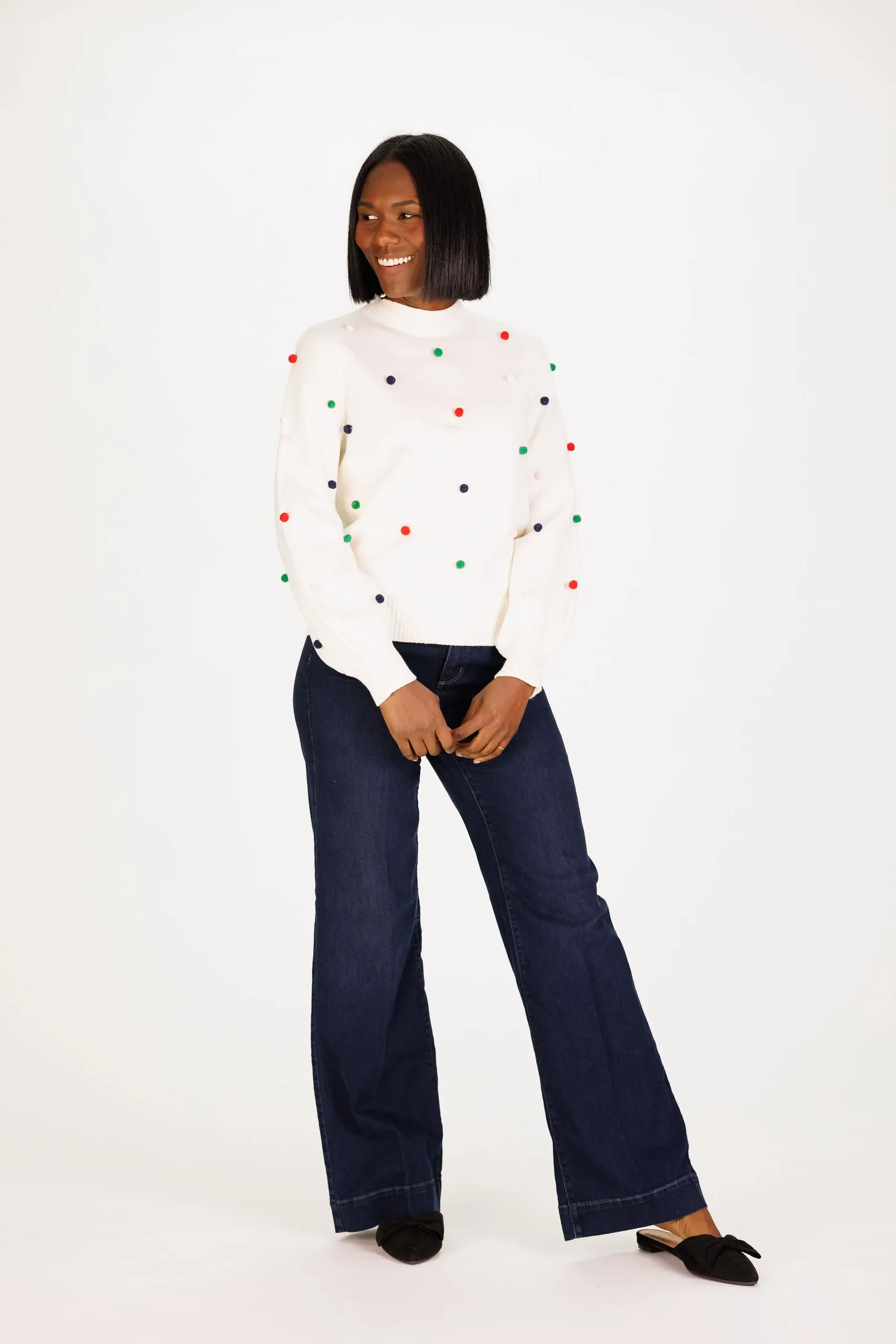 Holiday Pom Pom Heirloom Cotton Sweater sold by Duffield Lane product image thumbnail 5