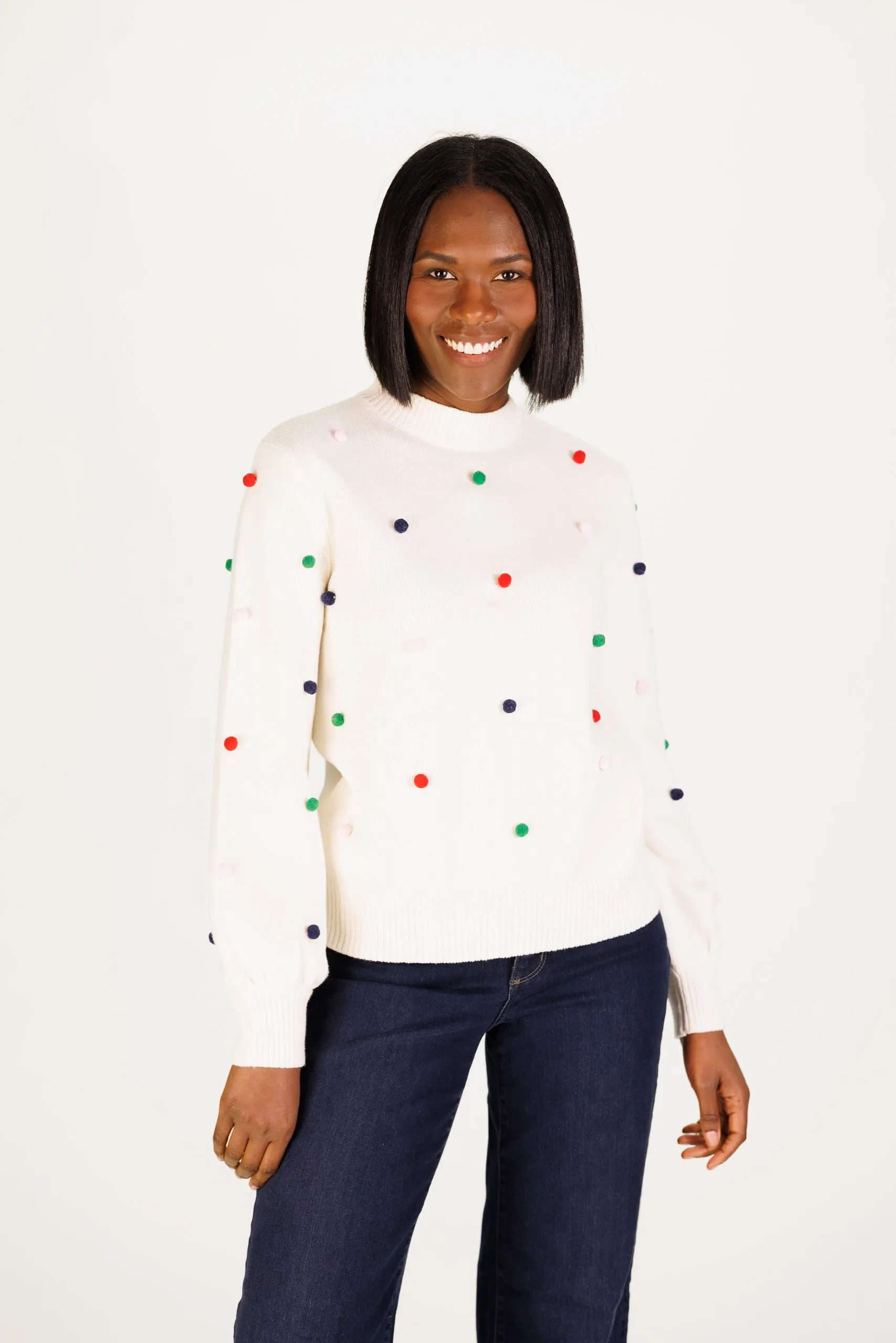 Holiday Pom Pom Heirloom Cotton Sweater sold by Duffield Lane product image thumbnail 2