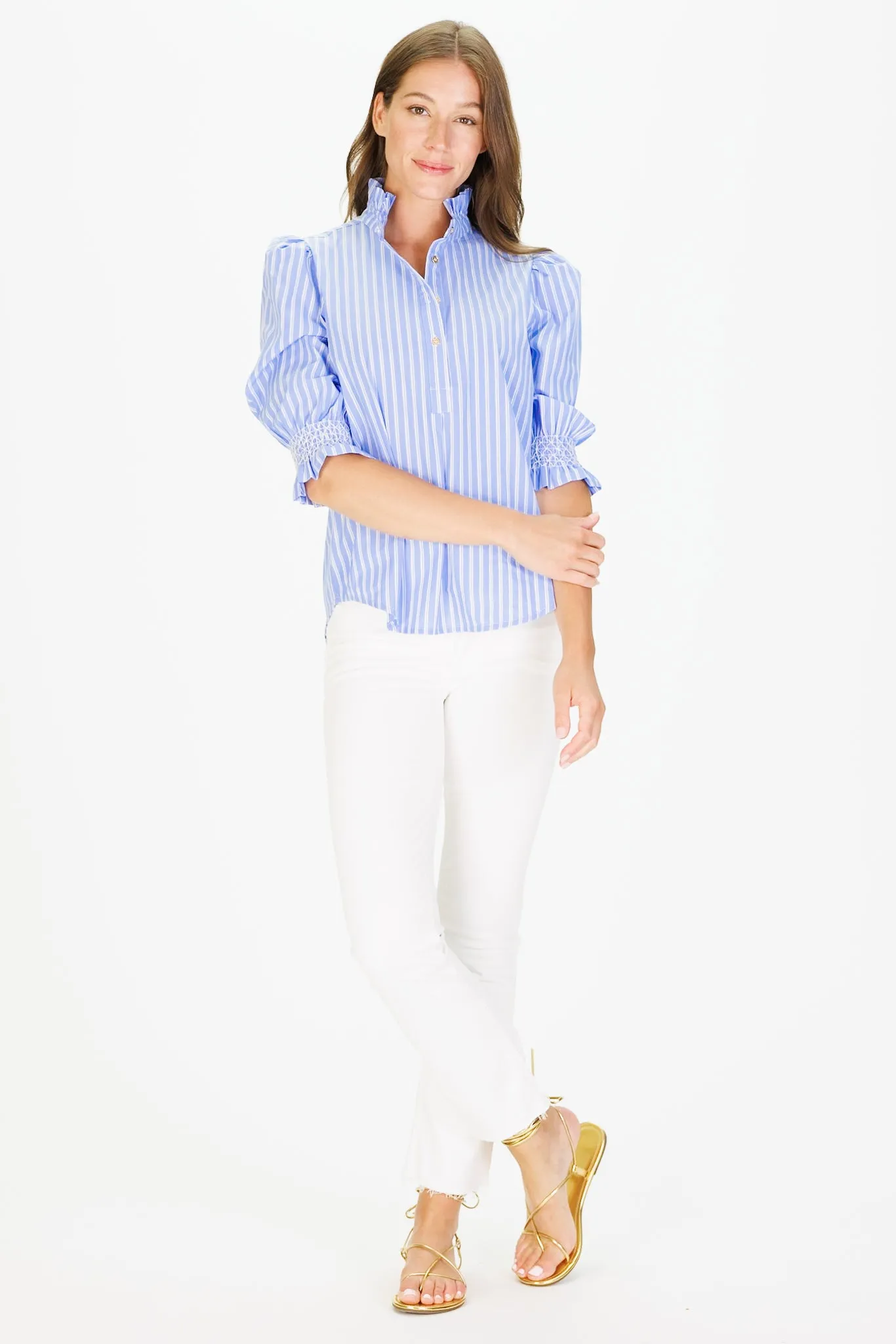 Percy Popover in Light Blue Double Stripe sold by Duffield Lane product image thumbnail 3