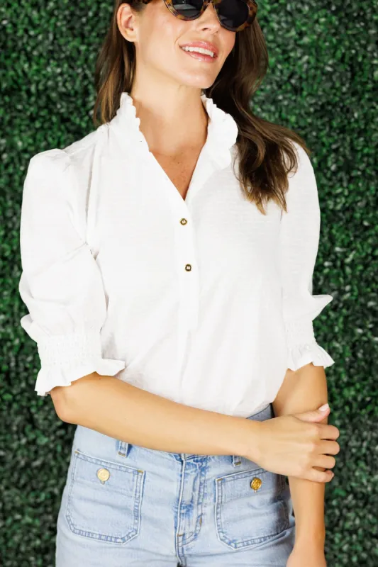 Percy Popover in White Textured Floral sold by Duffield Lane