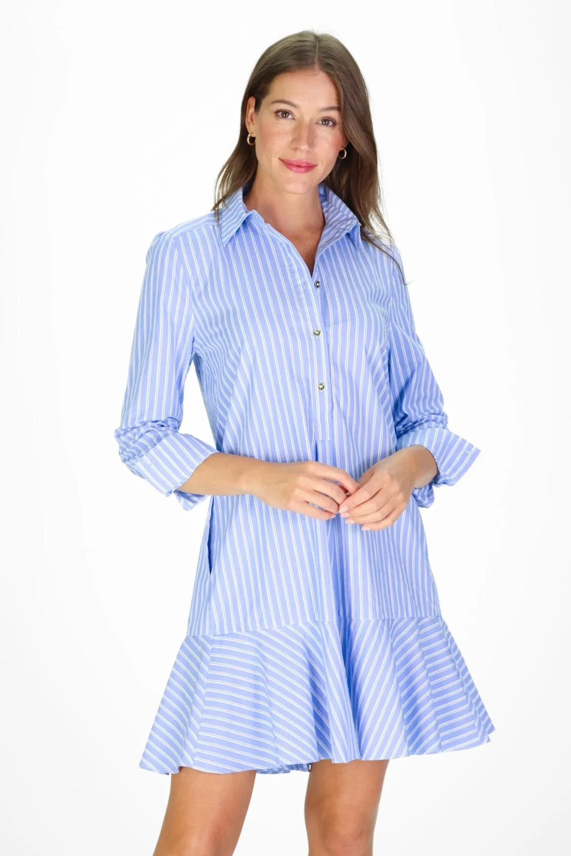 Iris Dress in Light Blue Double Stripe sold by Duffield Lane product image thumbnail 5