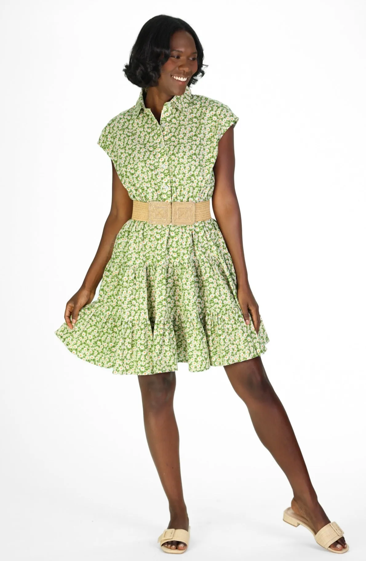 Valencia Dress in Green Daisies sold by Duffield Lane product image thumbnail 2