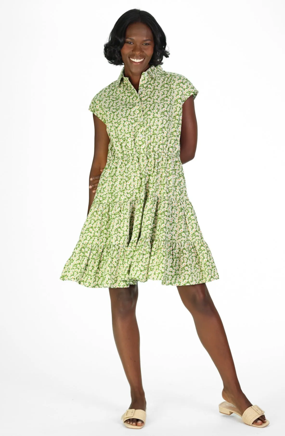 Valencia Dress in Green Daisies sold by Duffield Lane product image thumbnail 3