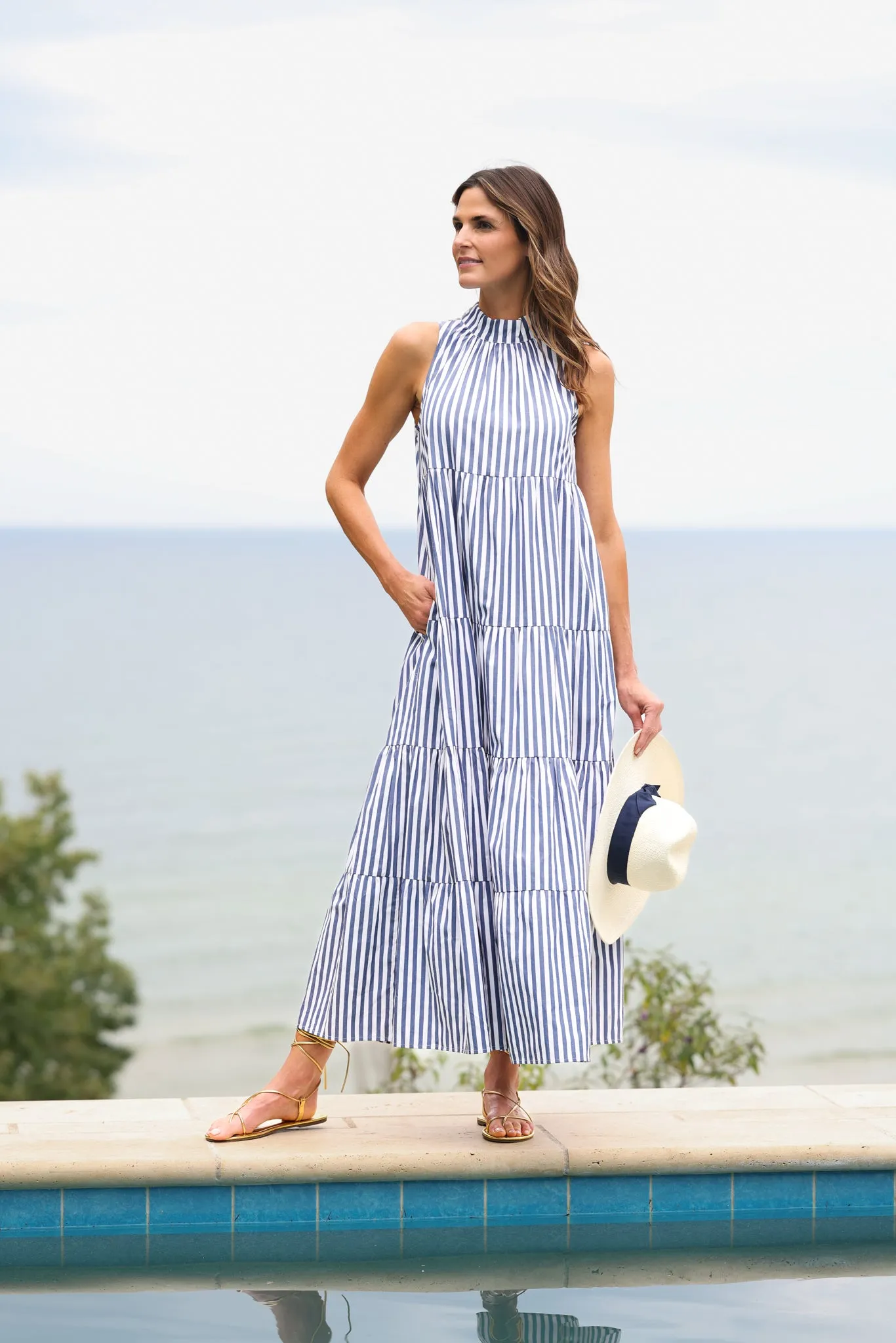Rosalina Dress in Navy and White Classic Stripe sold by Duffield Lane product image thumbnail 5