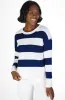 Navy & White Stripe Drop Shoulder Sweater sold by Duffield Lane