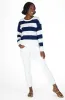 Navy & White Stripe Drop Shoulder Sweater sold by Duffield Lane