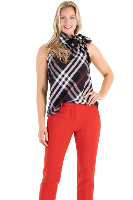Amelia Top in Black Plaid sold by Duffield Lane