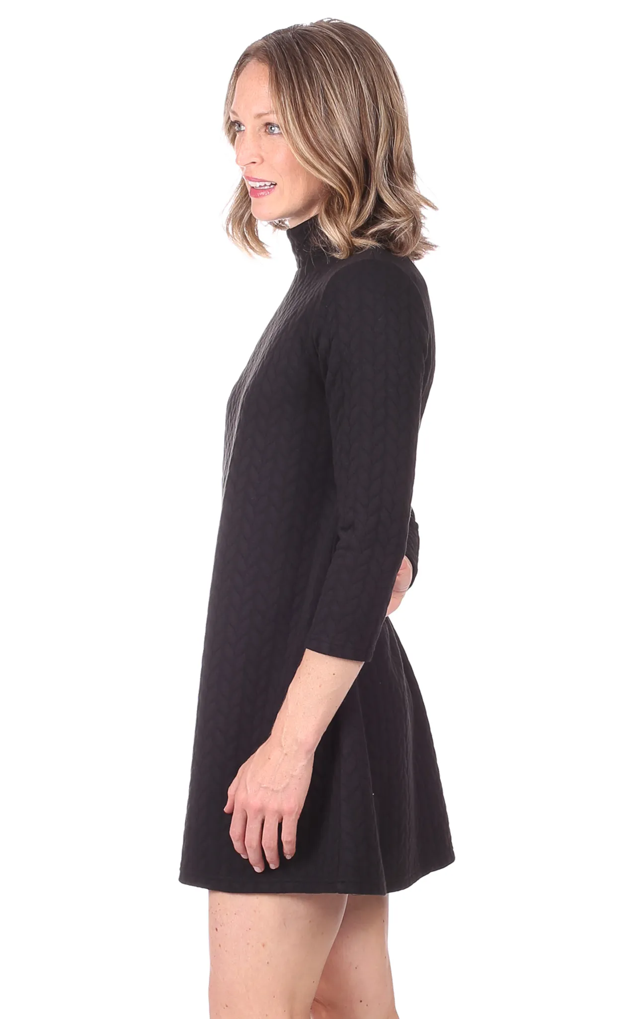 Fletcher Dress in Black Cable Knit sold by Duffield Lane product image thumbnail 3