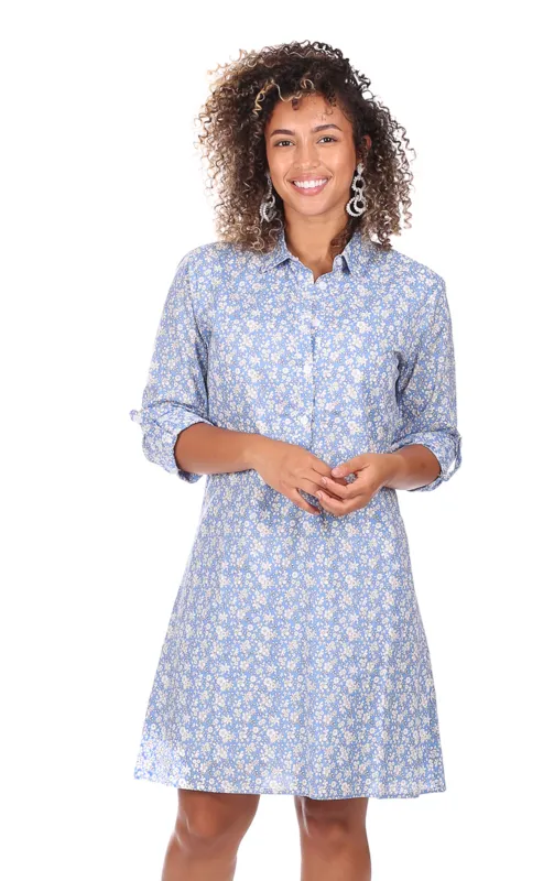 Keys Dress in Blue Floral sold by Duffield Lane