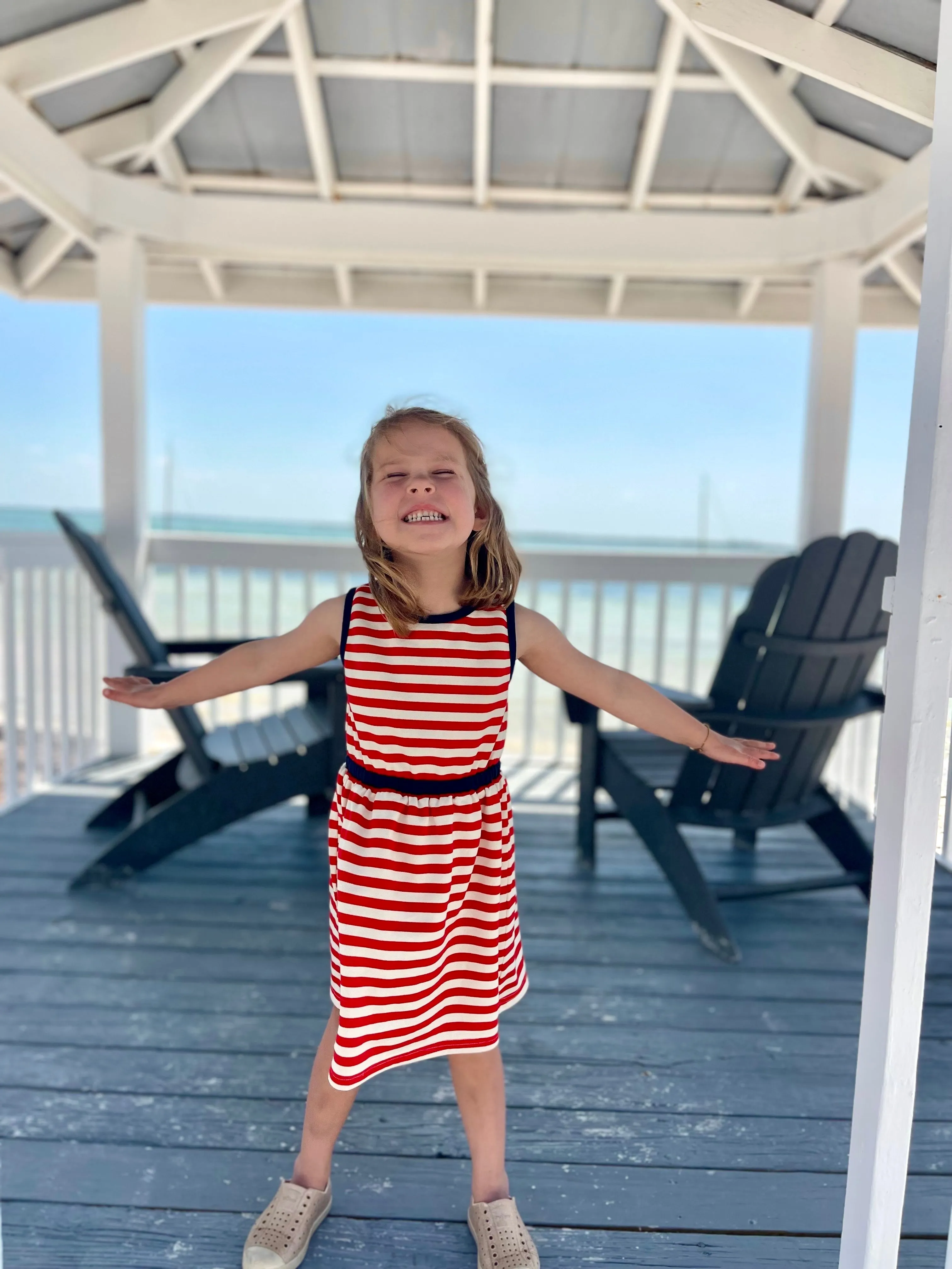 Girls Lennie Dress in Red & White French Terry Stripe sold by Duffield Lane product image thumbnail 5