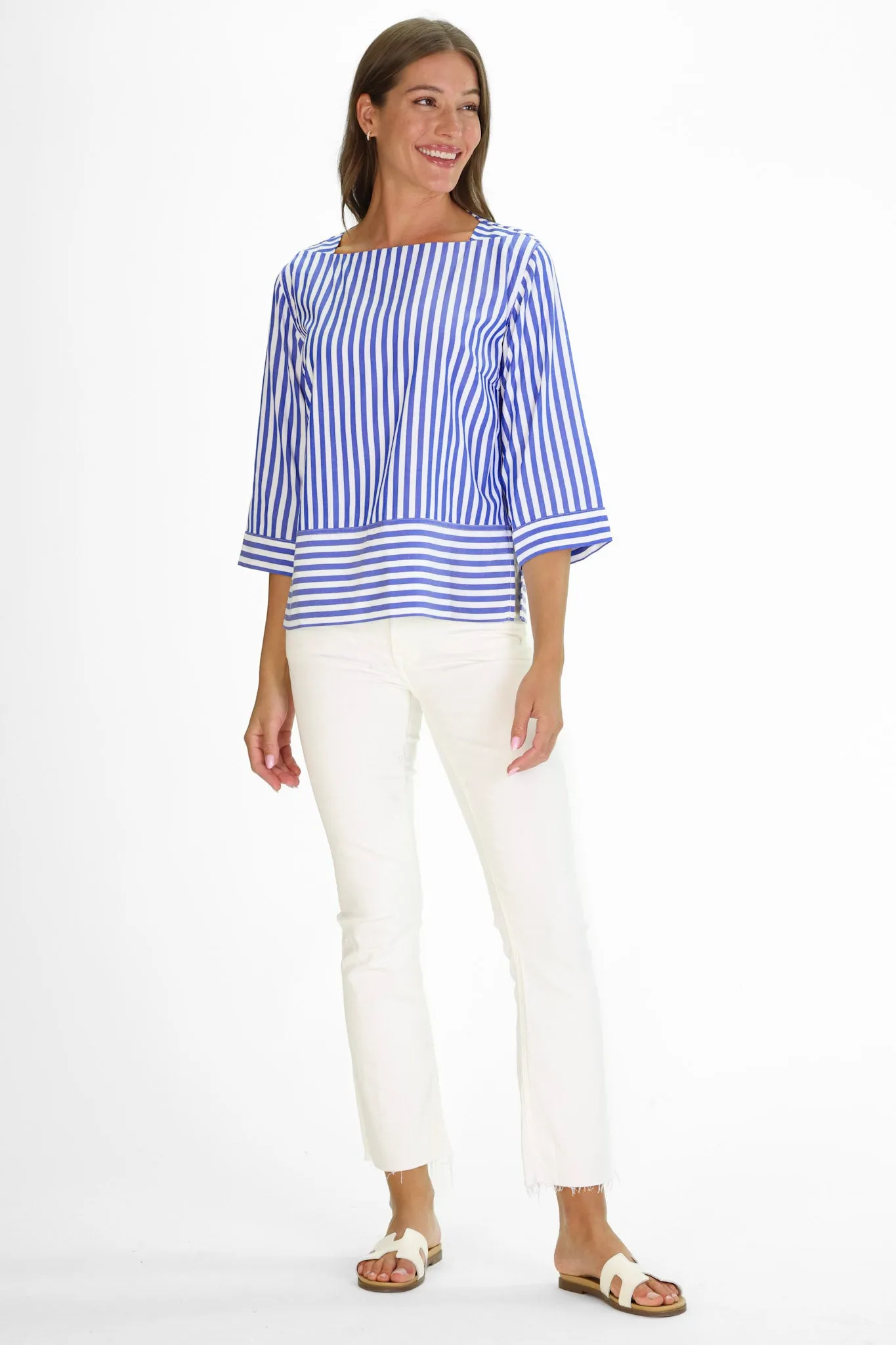 Tilda Top in Dazzling Blue Stripe sold by Duffield Lane product image thumbnail 3