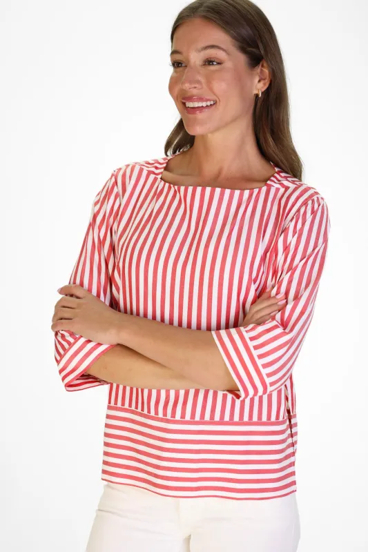 Tilda Top in Red Stripe sold by Duffield Lane