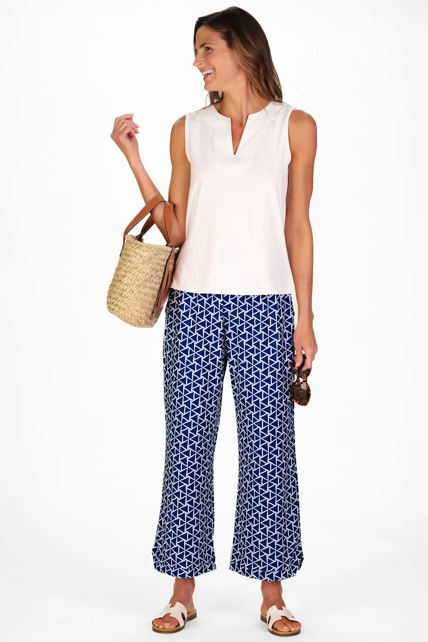 Juno Pant in Navy Flags sold by Duffield Lane product image thumbnail 4