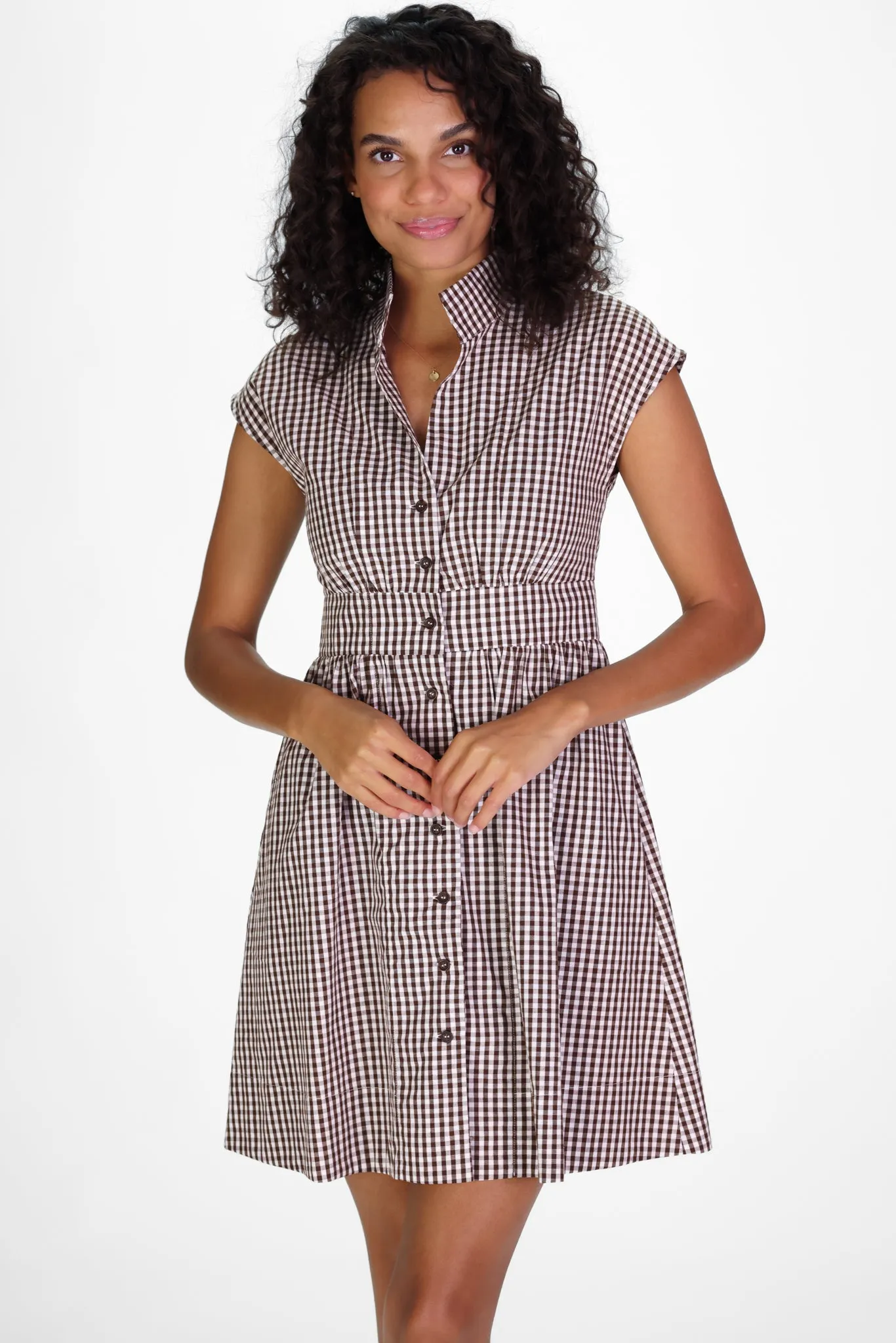 Cece Dress in Brown Gingham sold by Duffield Lane product image thumbnail 3