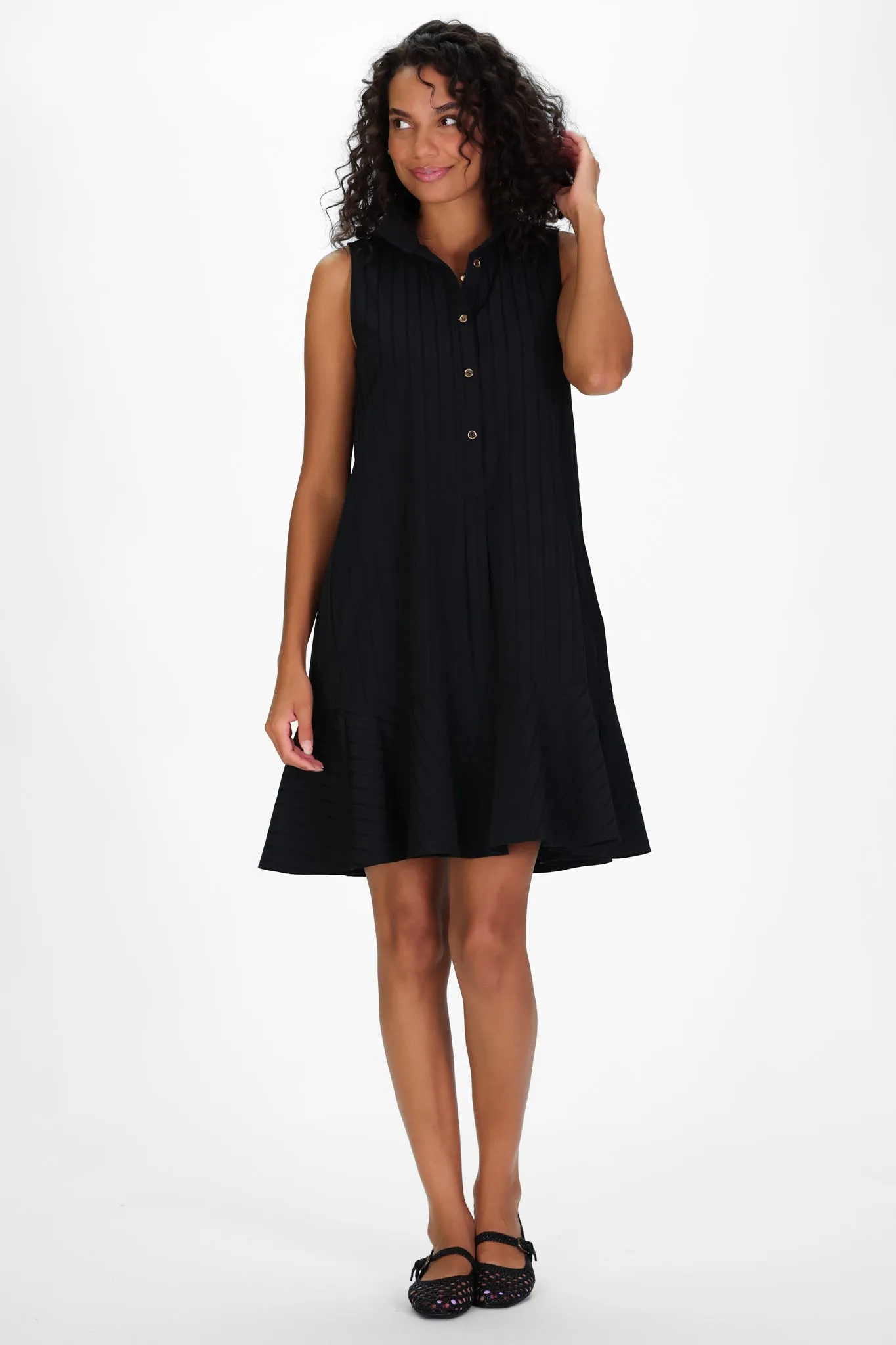 Darcie Dress in Black Shadow Stripe sold by Duffield Lane product image thumbnail 4