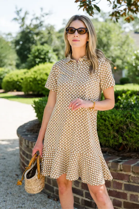 Elsie Dress in Willow Weave sold by Duffield Lane