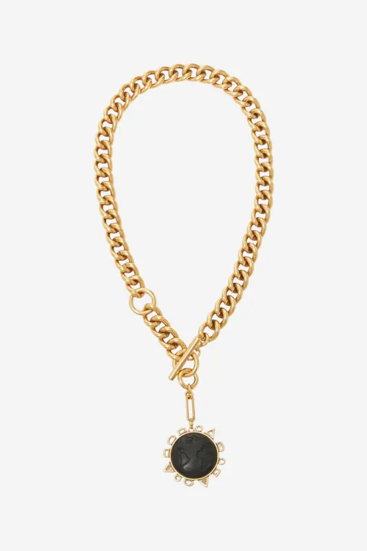 Mignonne Gavigan Odyssey Necklace in Black and Gold made by Mignonne Gavigan