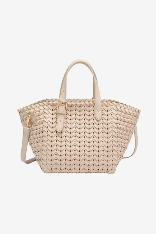 Estelle Crossbody Mini Tote in Oatmilk sold by Duffield Lane