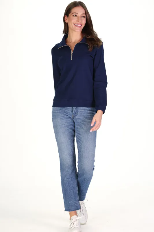 Mindy Top in Navy SuperSoft sold by Duffield Lane